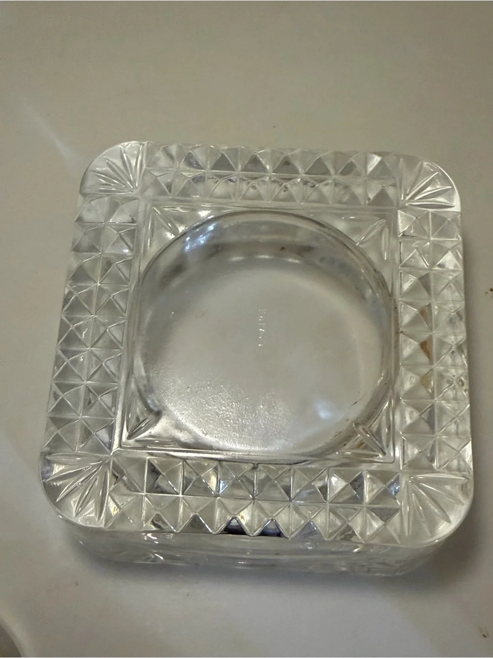 Clear Crystal Table Clock with Gold Accent